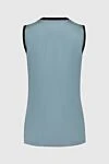 Blue women's top Dolce & Gabbana - contrast edging. 78% acetate, 6% linen, 16% polyamide. Country of manufacture: Italy. Care: specialized cleaning - photo 6