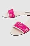 Dolce & Gabbana Women's slippers with lace, pink - contrasting lace. 60% viscose, 25% elastane, 15% polyamide. Country of manufacture: Italy. Care: specialized cleaning - photo 5