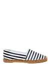 Dolce & Gabbana Women's white leather espadrilles with striped print - jute, striped print. genuine leather. Insole: leather. Country of manufacture: Italy. Care: specialized cleaning - photo 1