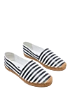 Dolce & Gabbana Women's white leather espadrilles with striped print - jute, striped print. genuine leather. Insole: leather. Country of manufacture: Italy. Care: specialized cleaning - photo 3