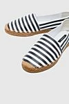 Dolce & Gabbana Women's white leather espadrilles with striped print - jute, striped print. genuine leather. Insole: leather. Country of manufacture: Italy. Care: specialized cleaning - photo 5