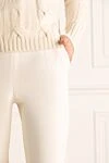 Ermanno Scervino Women's straight-leg wool pants white - two pockets. wool. elastic belt. Country of manufacture: Italy. Care: specialized cleaning - photo 5