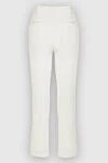 Women's straight-leg wool pants white Ermanno Scervino - two pockets. wool. elastic belt. Country of manufacture: Italy. Care: specialized cleaning - photo 6