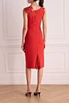 Red dress for women Ermanno Scervino - zipper. lace. 51% viscose, 46% acetate, 3% elastane. Country of manufacture: Italy. Care: specialized cleaning - photo 4