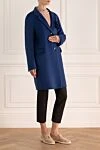 Ermanno Scervino Women's blue wool coat - fabric flower. 100% wool. buttons. two side pockets. Lining: silk. Country of manufacture: Italy. Care: specialized cleaning - photo 3