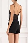 Легкий черный топ из шифона с ажурным верхом Ermanno Scervino - кружевные вставки. 90% шелк, 9% хлопок, 1% полиамид. Страна производитель: Италия. Уход: специализированная чистка - фото 4
