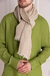 Beige linen scarf for men Corneliani - 100% linen. Country of manufacture: Italy. Care: specialized cleaning - photo 2