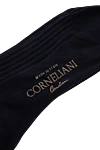 Corneliani Шкарпетки з бавовни сині чоловічі - фактурна смужка. 100% бавовна. Країна виробник: Італія. Догляд: спеціалізоване чищення - фото 3