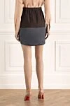 Brown wool skirt for women Brunello Cucinelli - contrasting bottom. 98% wool, 2% elastane. elastic belt. Country of manufacture: Italy. Care: specialized cleaning - photo 4