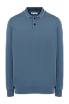Brunello Cucinelli Men's long sleeve knit polo shirt with contrast piping (markdown) - Additional Features: Long Sleeves. Material: 100% Cotton. Buttons. Country of manufacture: Italy. Care: specialized cleaning - photo 1