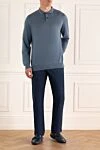 Men's long sleeve knit polo shirt with contrast piping (markdown) Brunello Cucinelli - Additional Features: Long Sleeves. Material: 100% Cotton. Buttons. Country of manufacture: Italy. Care: specialized cleaning - photo 2