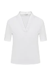 Gran Sasso White cotton blouse for women - V-neck. cotton. Country of manufacture: Italy. Care: specialized cleaning - photo 1