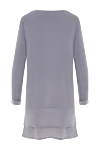 Gray silk dress for women Casheart - contrasting stripe, shaped bottom. 94% silk, 6% spandex. Country of manufacture: Italy. Care: specialized cleaning - photo 6