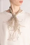 White metal necklace for women Brunello Cucinelli - beads. 100% metal. carabiner. Country of manufacture: Italy. Care: specialized cleaning - photo 2