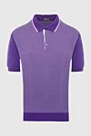 Cesare di Napoli Cotton polo purple for men - Contrasting lines on the collar, embossed pattern. 100% cotton. Buttons. Country of manufacture: Italy. Care: specialized cleaning - photo 1