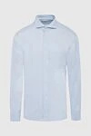 Eton Blue cotton shirt for men - 100% cotton. Closure: buttons. Country of manufacture: Italy. Care: specialized cleaning - photo 1