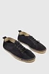 Manebi Espadrilles suede blue for men - edging from a wicker platform. leather interior, top height 8 cm. 100% suede. Insole: leather. Country of manufacture: Italy. Care: specialized cleaning - photo 3