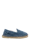 Manebi Espadrilles suede blue for men - braided straw trim. leather interior, top height 8 cm. 100% suede. Insole: leather. Country of manufacture: Italy. Care: specialized cleaning - photo 1