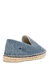 Blue canvas espadrilles for men Manebi - woven straw edging. leather interior, shaft height 8 cm. 100% canvas. Insole: leather. Country of manufacture: Italy. Care: specialized cleaning - photo 4