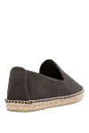 Men's gray suede espadrilles Manebi - woven straw edging. leather interior, shaft height 8 cm, lacing closure. 100% suede. Insole: leather. Country of manufacture: Italy. Care: specialized cleaning - photo 4