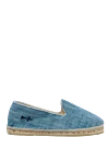 Manebi Espadrilles from canvas green for men - braided straw edging. interior trim leather, top height 8 cm, lacing closure. 100% canvas. Insole: leather. Country of manufacture: Italy. Care: specialized cleaning - photo 1