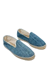 Manebi Espadrilles from canvas green for men - braided straw edging. interior trim leather, top height 8 cm, lacing closure. 100% canvas. Insole: leather. Country of manufacture: Italy. Care: specialized cleaning - photo 3