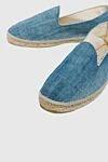 Manebi Espadrilles from canvas green for men - braided straw edging. interior trim leather, top height 8 cm, lacing closure. 100% canvas. Insole: leather. Country of manufacture: Italy. Care: specialized cleaning - photo 5