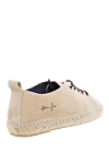 Beige canvas espadrilles for men Manebi - logo embroidery, woven straw edging. interior trim leather, top height 8 cm, lacing closure. 100% canvas. Insole: leather. Country of manufacture: Italy. Care: specialized cleaning - photo 4