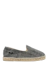 Manebi Espadrilles canvas gray for men - logo embroidery, woven straw edging. leather interior trim, top height 8 cm,. 100% canvas. Insole: leather. Country of manufacture: Italy. Care: specialized cleaning - photo 1