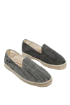 Manebi Espadrilles canvas gray for men - logo embroidery, woven straw edging. leather interior trim, top height 8 cm,. 100% canvas. Insole: leather. Country of manufacture: Italy. Care: specialized cleaning - photo 3