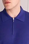 Cesare di Napoli Cotton polo purple for men - 100% cotton. Closure: Zipper. Country of manufacture: Italy. Care: specialized cleaning - photo 5