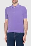 Cesare di Napoli Cotton polo purple for men - 100% cotton. Closure: Zipper. Country of manufacture: Italy. Care: specialized cleaning - photo 3