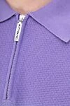 Cesare di Napoli Cotton polo purple for men - 100% cotton. Closure: Zipper. Country of manufacture: Italy. Care: specialized cleaning - photo 5