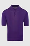 Cesare di Napoli Men's textured purple cotton polo shirt - Embossed pattern. 100% cotton. Closure: Buttons. Country of manufacture: Italy. Care: specialized cleaning - photo 1