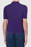 Men's textured purple cotton polo shirt Cesare di Napoli - Embossed pattern. 100% cotton. Closure: Buttons. Country of manufacture: Italy. Care: specialized cleaning - photo 4