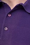 Cesare di Napoli Men's textured purple cotton polo shirt - Embossed pattern. 100% cotton. Closure: Buttons. Country of manufacture: Italy. Care: specialized cleaning - photo 5