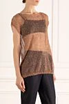 Pashmere Топ из шелка и вискозы розовый женский - 50% шелк, 50% вискоза. Страна производитель: Италия. Уход: специализированная чистка - фото 3