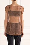 Топ из шелка и вискозы розовый женский Pashmere - 50% шелк, 50% вискоза. Страна производитель: Италия. Уход: специализированная чистка - фото 4