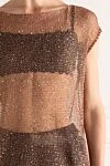 Pashmere Топ из шелка и вискозы розовый женский - 50% шелк, 50% вискоза. Страна производитель: Италия. Уход: специализированная чистка - фото 5
