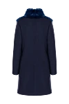 Blue women's fur coat made of natural fur and wool Gallotti - natural fur, wool. Closure: buttons. two side pockets. Country of manufacture: Italy. Care: specialized cleaning - photo 6