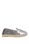 D`Acquasparta Women's leather espadrilles with sequins gray - sequins, jute. genuine leather. Insole: leather. Country of manufacture: Italy. Care: specialized cleaning - photo 1