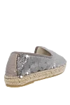 Women's leather espadrilles with sequins gray D`Acquasparta - sequins, jute. genuine leather. Insole: leather. Country of manufacture: Italy. Care: specialized cleaning - photo 4