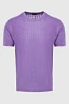 Umberto Vallati Purple cotton T-shirt for men - Textured pattern. 100% cotton. Country of manufacture: Italy. Care: specialized cleaning - photo 1