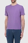 Purple cotton T-shirt for men Umberto Vallati - Textured pattern. 100% cotton. Country of manufacture: Italy. Care: specialized cleaning - photo 2