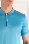 Gran Sasso Blue cotton polo for men - Brand logo embroidery. 100% cotton. Buttons. Country of manufacture: Italy. Care: specialized cleaning - photo 5