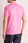 Мужское розовое поло из легкого фактурного хлопка пике (уценка) Gran Sasso - Вышивка логотипа бренда. 100% хлопок. Пуговицы. Страна производитель: Италия. Уход: специализированная чистка - фото 4