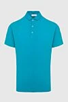 Gran Sasso Blue cotton polo for men - Brand logo embroidery. 100% cotton. Buttons. Country of manufacture: Italy. Care: specialized cleaning - photo 1