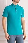 Gran Sasso Blue cotton polo for men - Brand logo embroidery. 100% cotton. Buttons. Country of manufacture: Italy. Care: specialized cleaning - photo 3