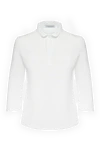 Gran Sasso Women's cotton polo white - decorated collar. cotton. buttons. Country of manufacture: Italy. Care: specialized cleaning - photo 1