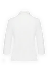 Women's cotton polo white Gran Sasso - decorated collar. cotton. buttons. Country of manufacture: Italy. Care: specialized cleaning - photo 6